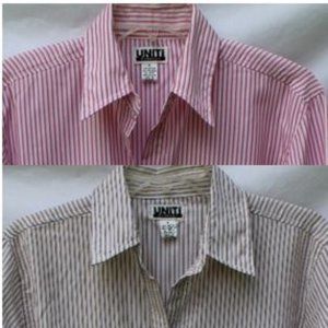 2  Uniti Casuals Striped Button Down Top Sz M